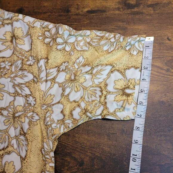 Vintage Ocean Pacific Floral Hawaiian Camp Shirt Mens XL Yellow White - Picture 7 of 7